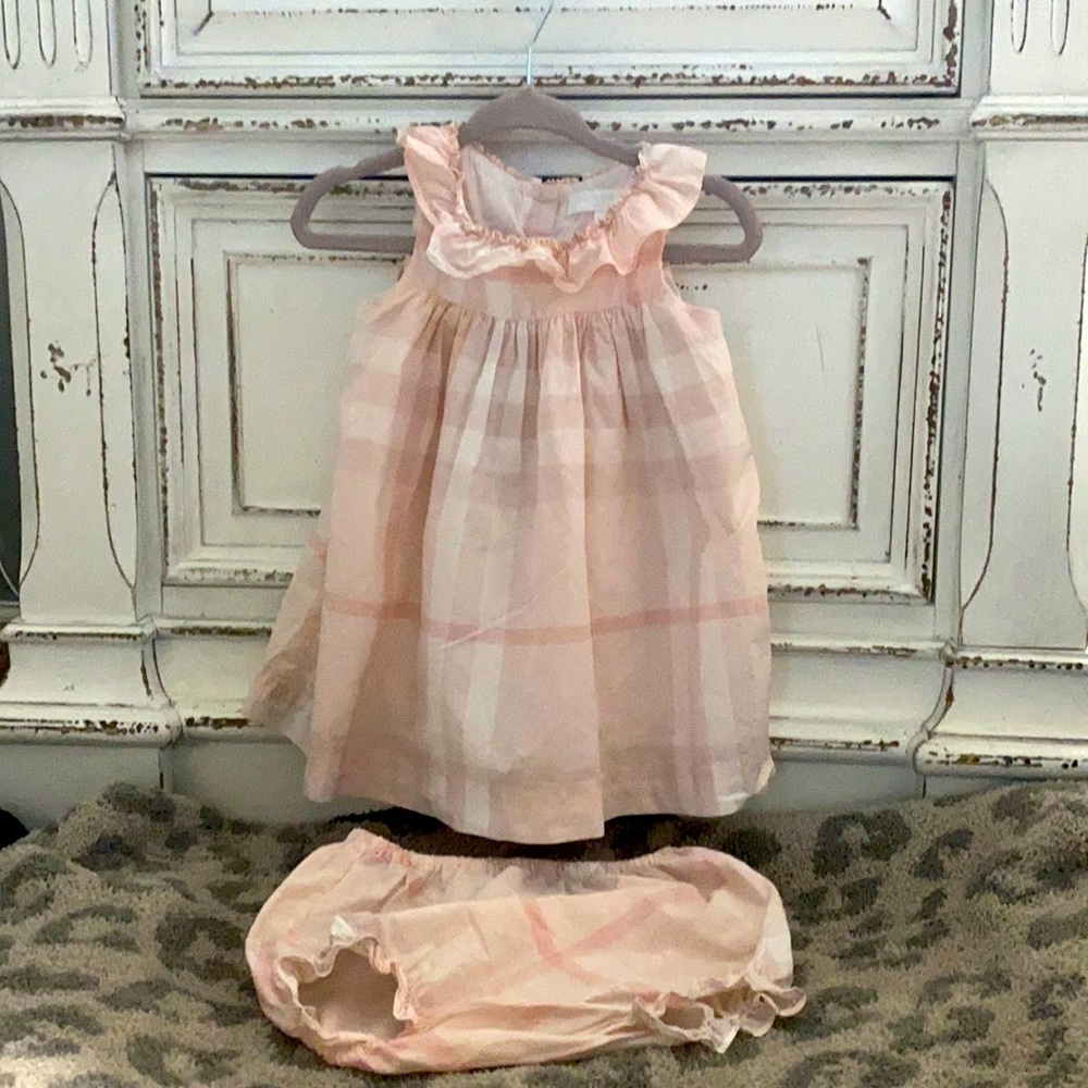 Authentic Burberry baby dress & diaper cover.